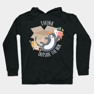 Think outside the box cute funny cat lover Hoodie